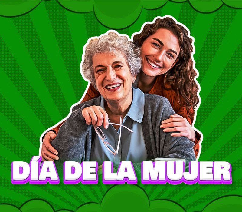 Abuela y nieta celebrando el día de la mujer mexicana