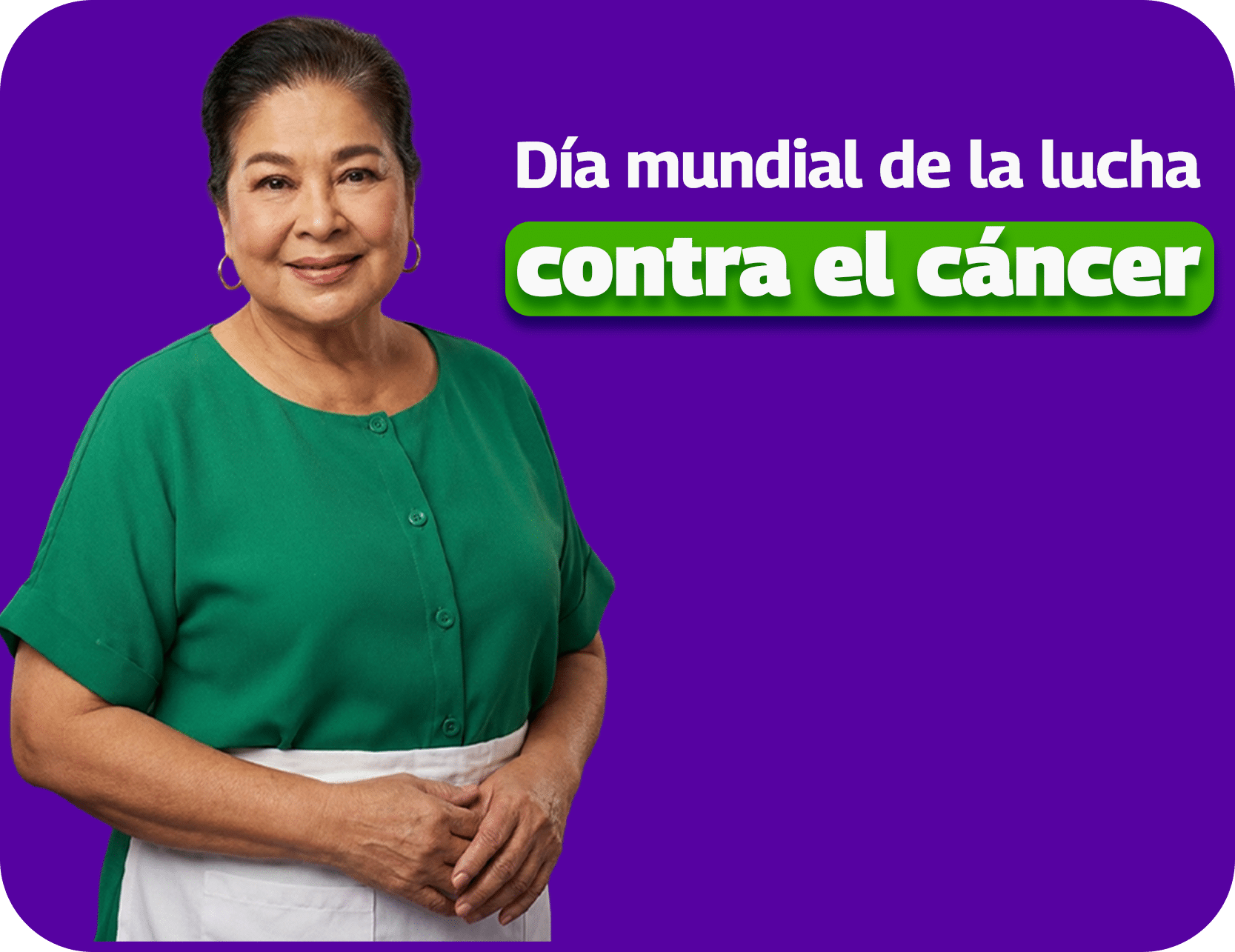 Adulto mayor conmemorando el Día mundial de la lucha contra el cáncer