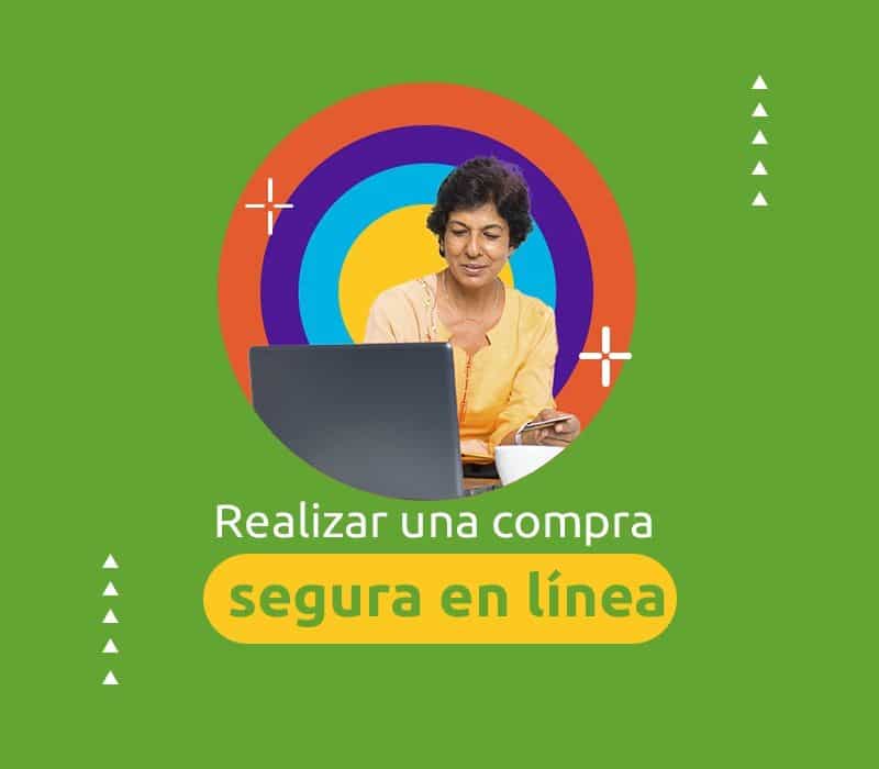 Persona realizando una compra segura en línea