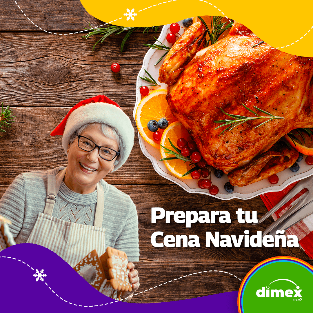 cena de navidad un pavo