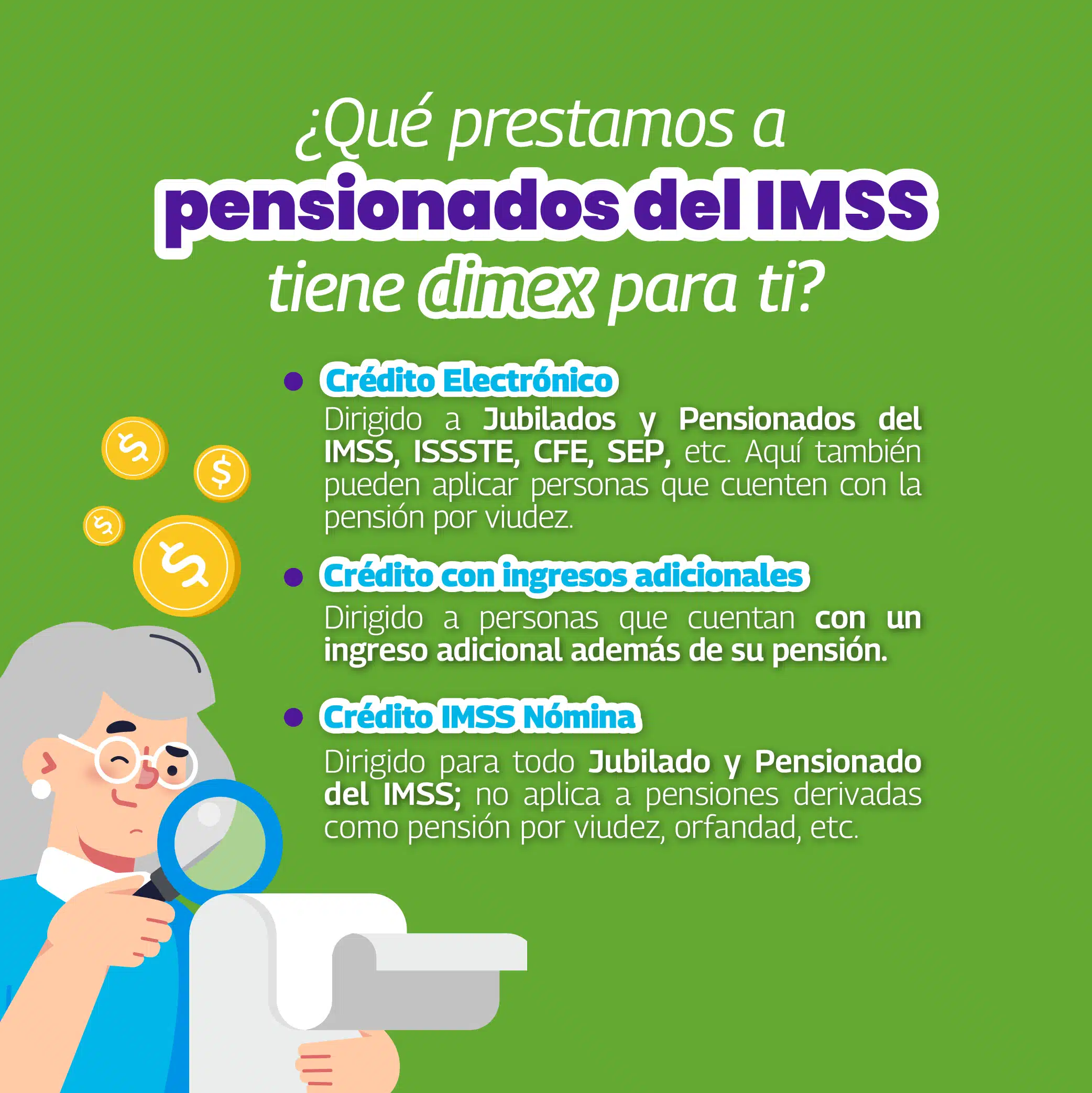 Si eres un pensionado, esta información es para ti: En dimex tenemos préstamos a pensionados del IMSS, entra y descubre cómo obtenerlos.