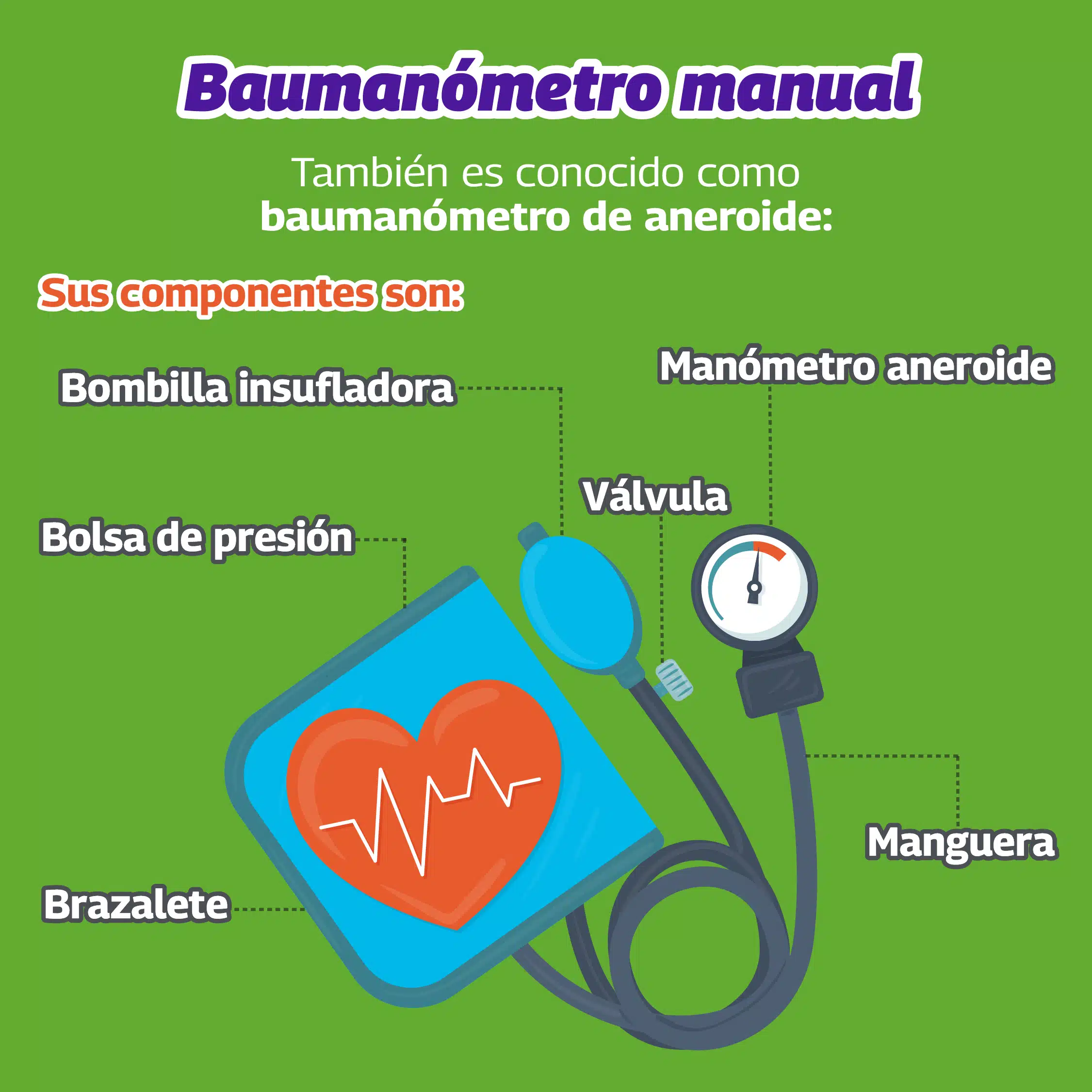 Identifica las partes del baumanómetro digital o manual. ¡Descubre más sobre este importante instrumento para medir la presión arterial!