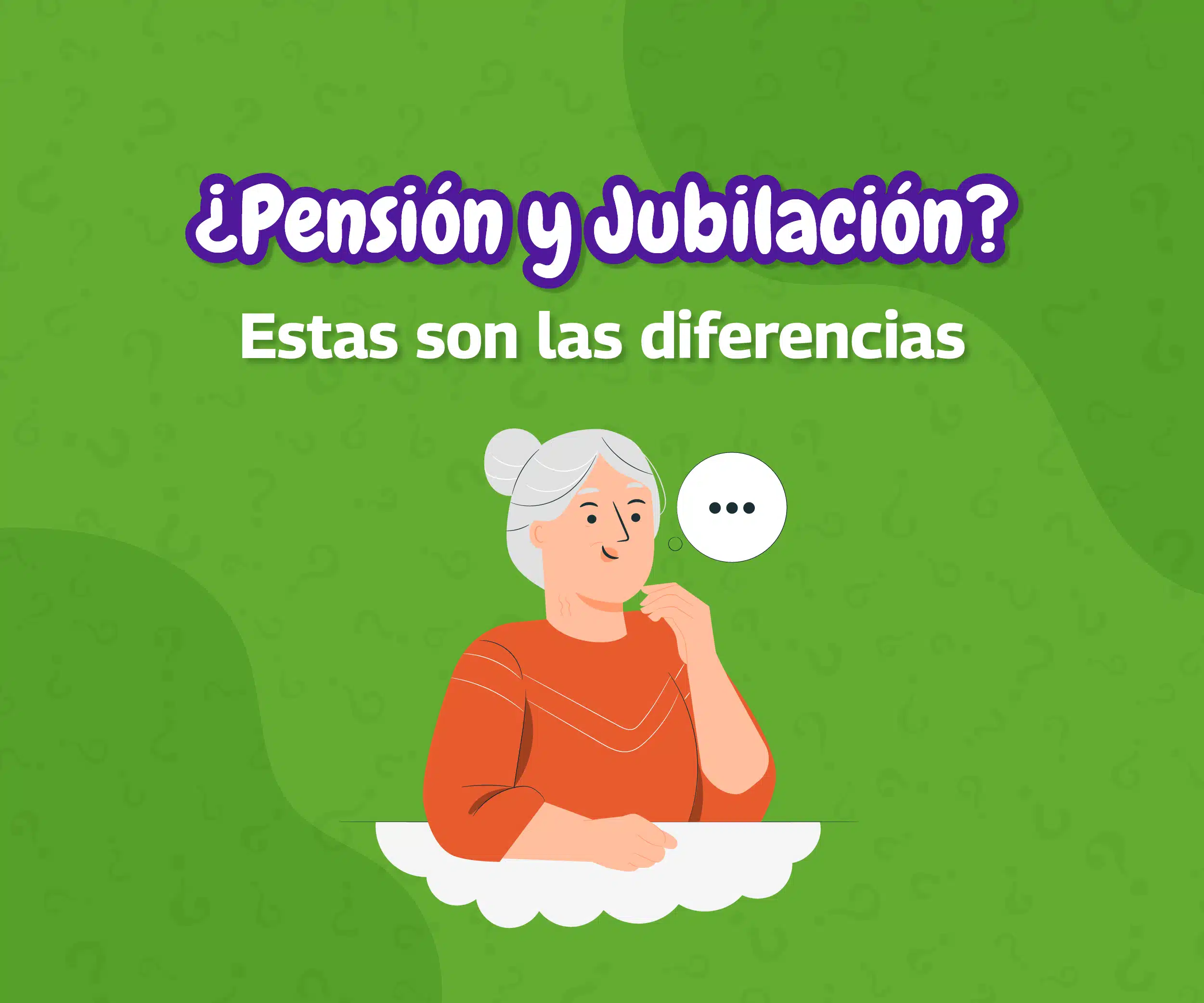 mujer pensando la diferencia entre pensión y jubilación